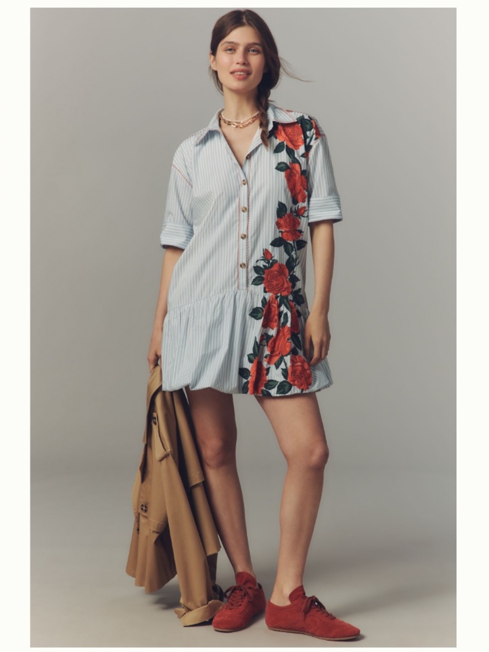 Anthropologie Maeve Short Sleeve Bubble Hem dress
